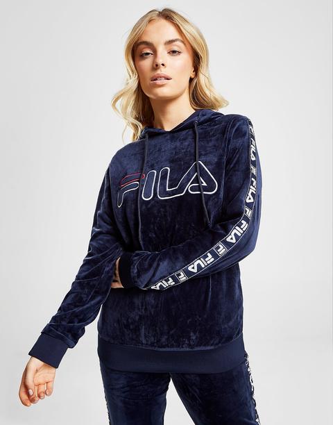 Fila Tape Velour Overhead Hoodie - Blue - Womens from Jd Sports on 21 ...