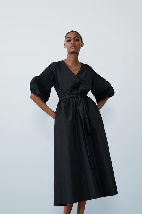 Midi Dress With Voluminous Sleeves from ...