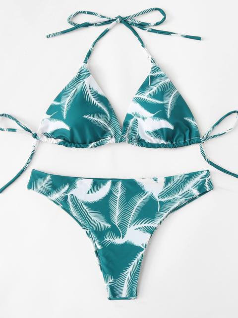 Bikini Con Cravatta Jungle Print