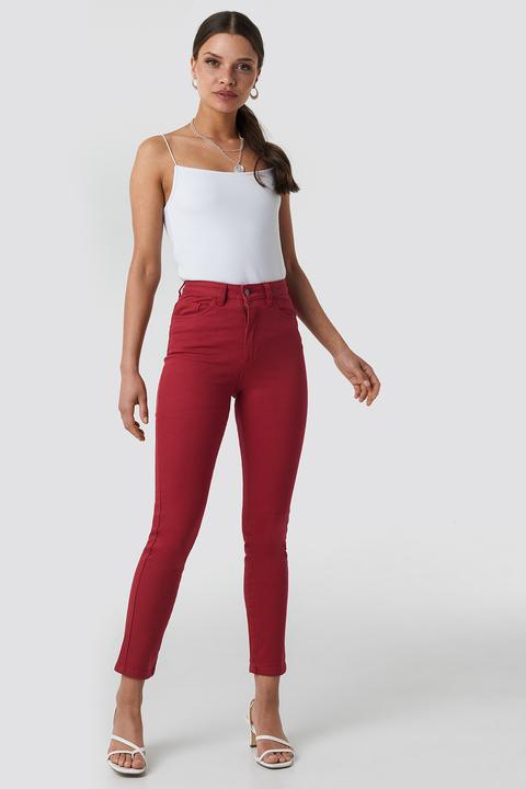 Highwaist Skinny Jeans Red