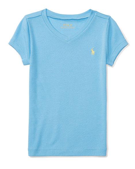 Cotton-blend V-neck Tee