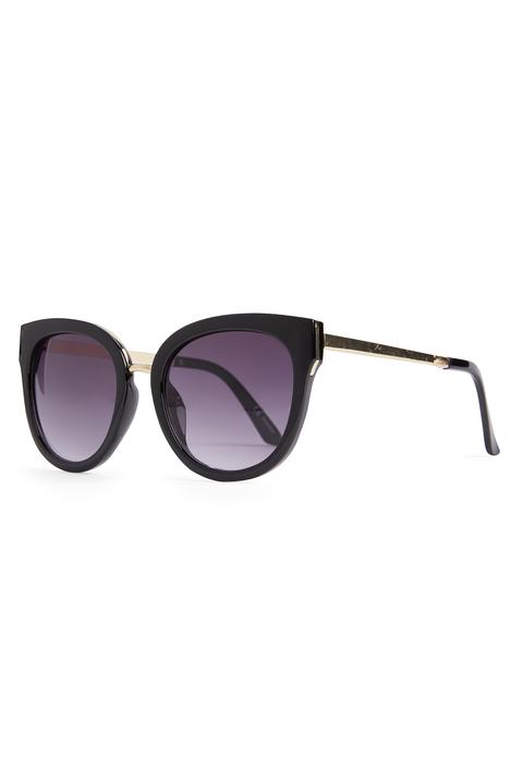 Black Round Mirror Metal Arm Sunglasses