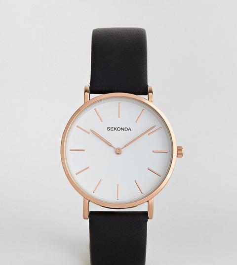 Reloj De Cuero Negro Exclusivo En Asos De Sekonda