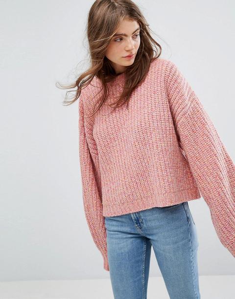 Weekday Press Collection - Maglione Operato - Rosa