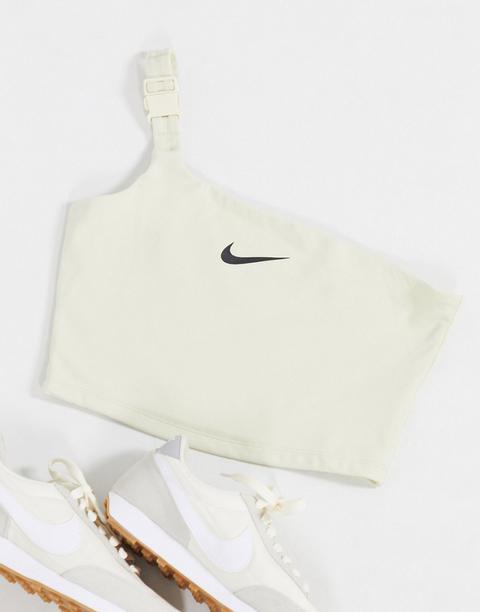 Nike One Shoulder Buckle Crop Top In 