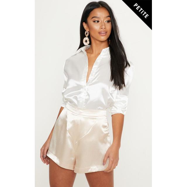 satin high waisted shorts