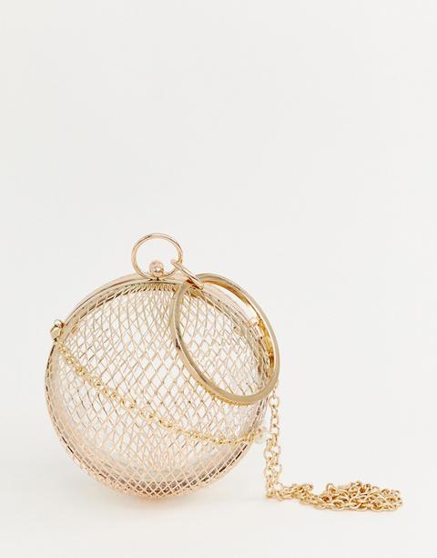 Asos Design - Pochette Sferica A Reticolo - Oro