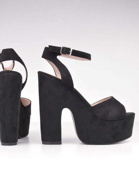 Claribel - Heeled Sandal In Black Suede