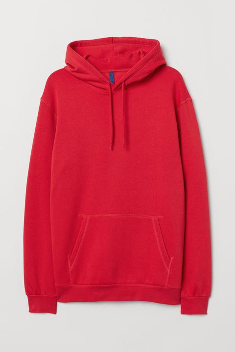 H & M - Sudadera Con Capucha - Rojo