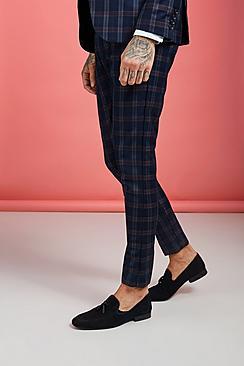 Pantalones De Traje Súper Skinny De Cuadros Llamativos