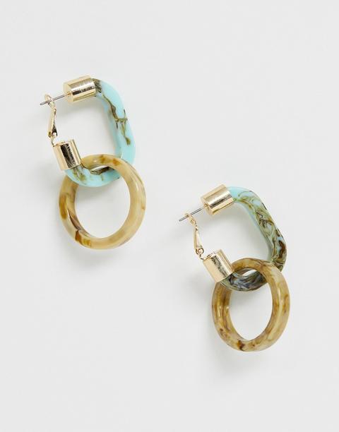 Asos Design Hoop Earrings In Resin With Open Link