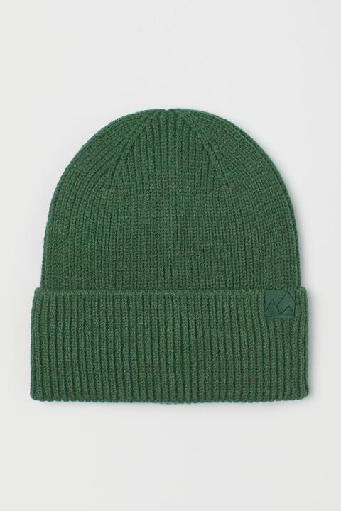 Gorro En Punto De Canalé - Verde