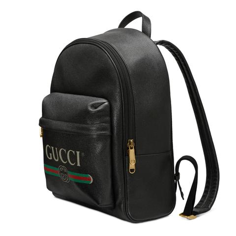 gucci print leather backpack