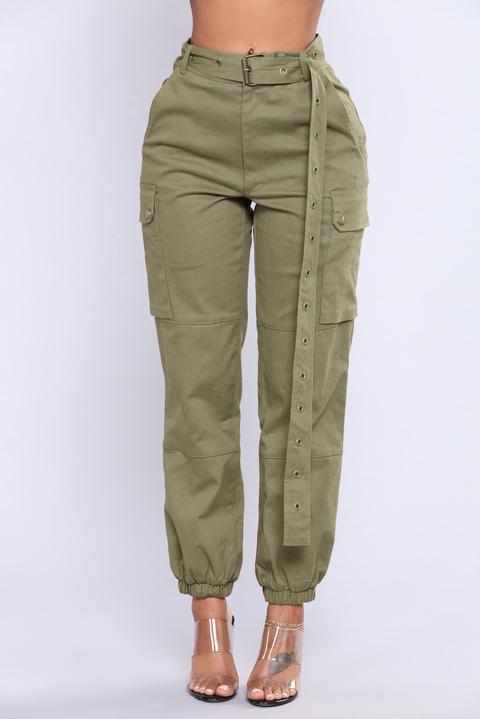 Cargo Chic Pants - Olive