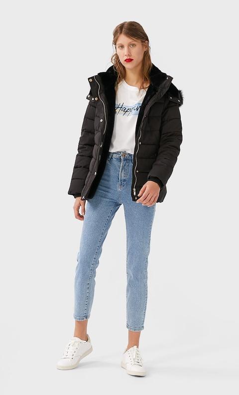 Stradivarius Veste À Capuche Amovible Femme Noir S