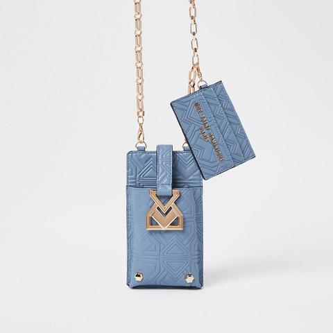 Rsd Embossed Phone Holder Cross Body Bag