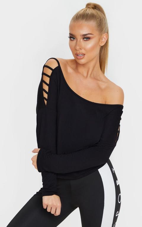 Black Jersey Off The Shoulder T Shirt