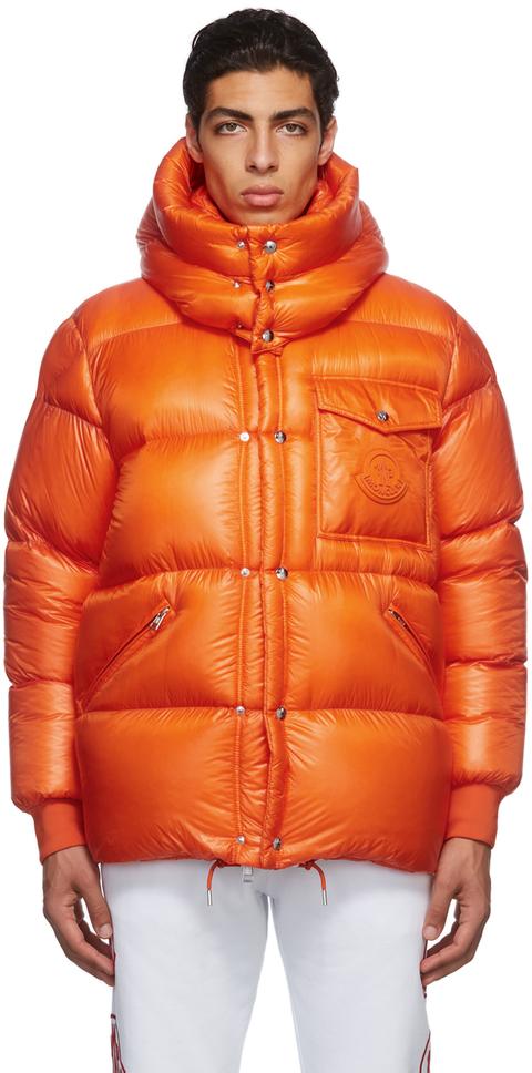 Moncler Orange Logo Down Jacket