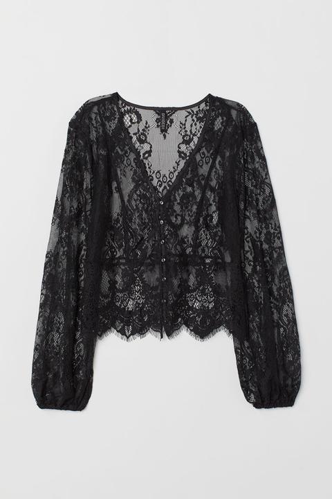 H & M - Camicetta In Pizzo - Nero