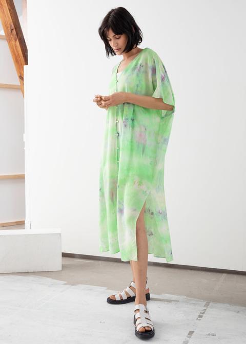 Lyocell Blend Tie Dye Kaftan Dress