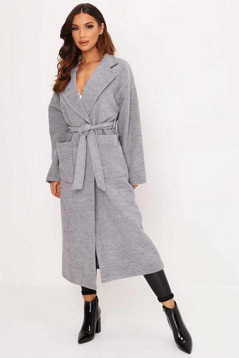 Grey Oversized Wool Coat