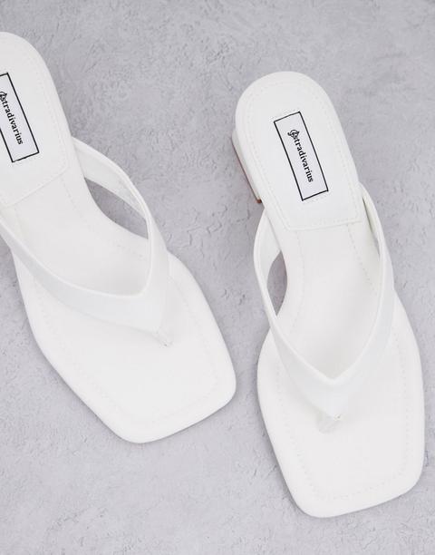 Stradivarius - Sandales Style Mules À Talon - Blanc