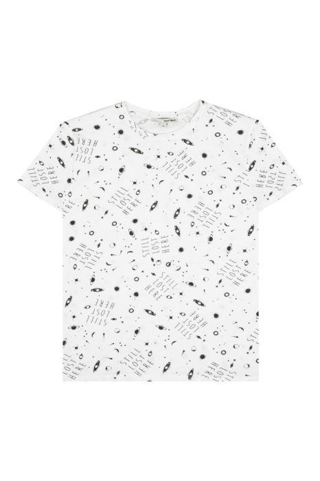 T-shirt Bianca Con Stampa Space