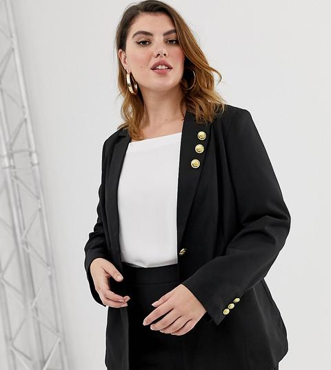 Unique21 - Hero - Blazer Sartoriale Con Bottone Di Chiusura E Bottoni Sul Rever - Nero