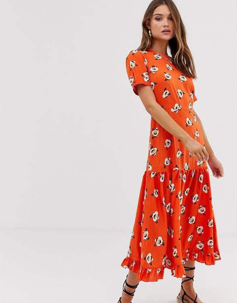 River Island Maxi Tee Dress In Floral Print