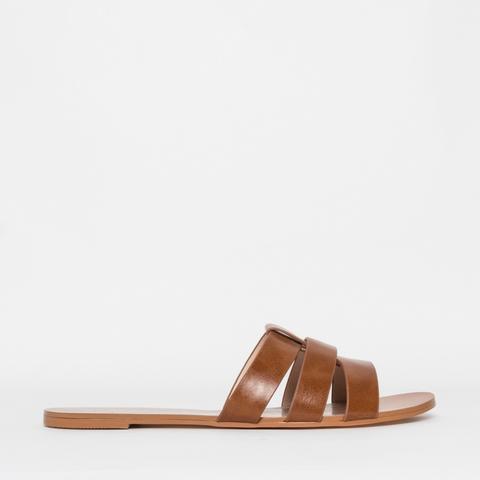 Brooke Tan Cutout Sliders