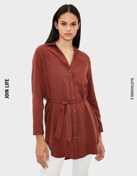 Camisa Tencel Con Cinturón