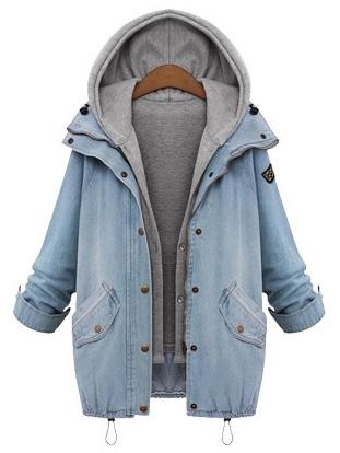 Giacca 2 In 1 Denim Con Cappuccio