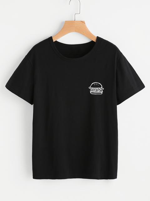 T-shirt Con Stampa Di Hamburger