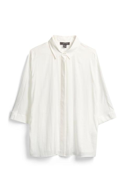 Camisa Blanca De Manga Ancha