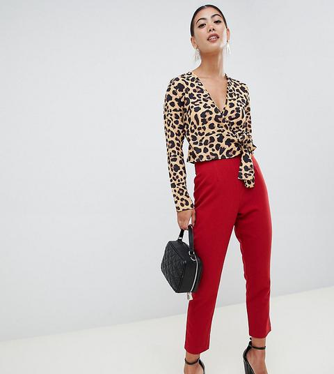 Pantalones De Sastre En Rojo De Boohoo Petite