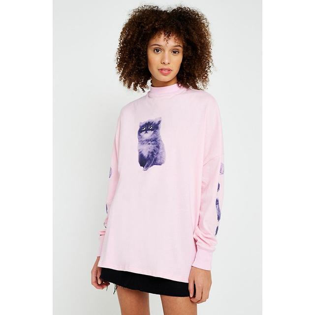 Lazy Oaf T Shirt A Manches Longues Motif Chat Rose Femme 38 40 From Urban Outfitters On 21 Buttons