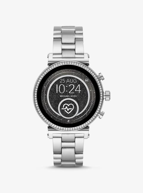 Sofie Heart Rate Silver-tone Smartwatch