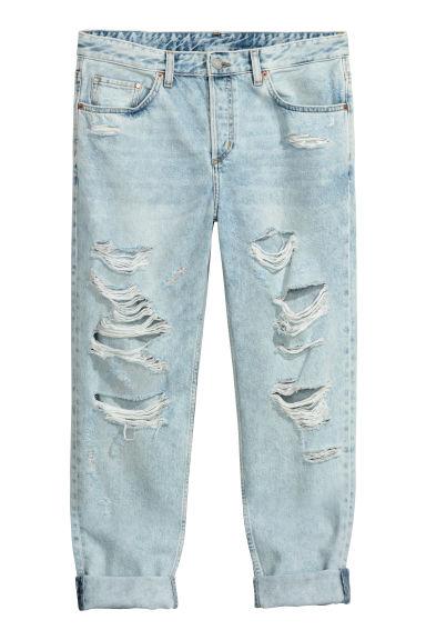 H & M - Boyfriend Low Ripped Jeans - Blu