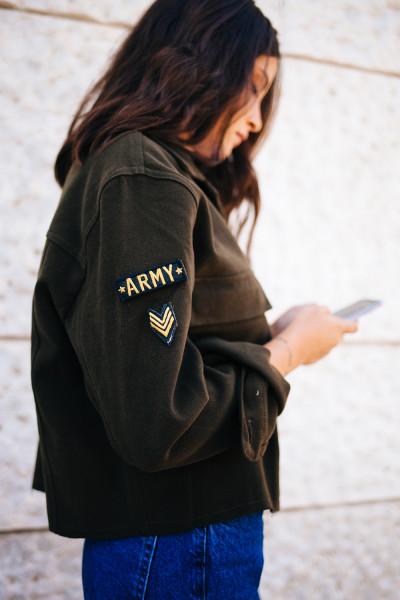 Parka Corto Con Patch