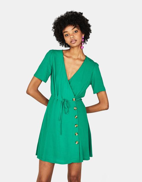 Vestito Con Scollo Incrociato
