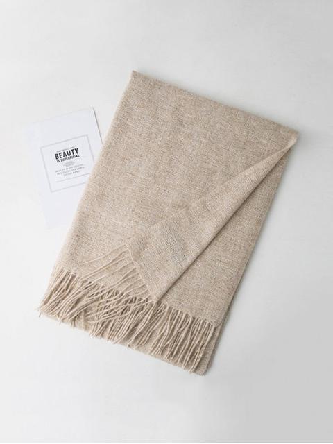 Heathered Simple De La Borla De La Bufanda Warm White