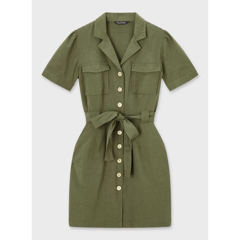 Miss Selfridge - Khaki Utility Shirt Dress from Debenhams on 21