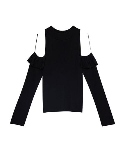 Top Volant Spalle Cut Out