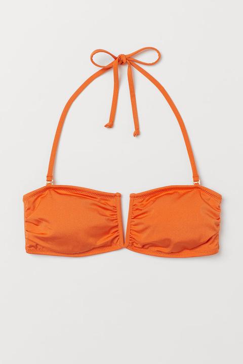 Top De Bikini Bandeau - Naranja