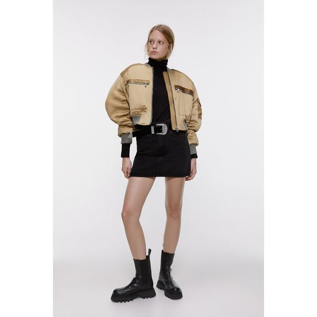 zara cropped bomber jacket