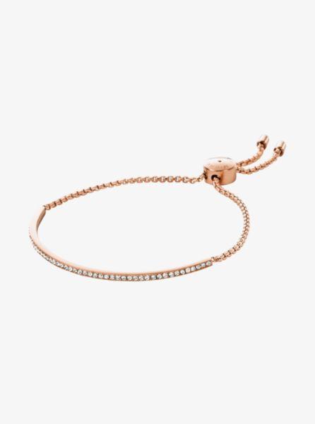 Pulsera Con Incrustaciones En Tono Dorado Rosa