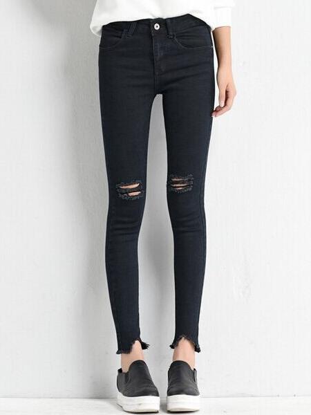 Pantalón Rotos Denim Negro