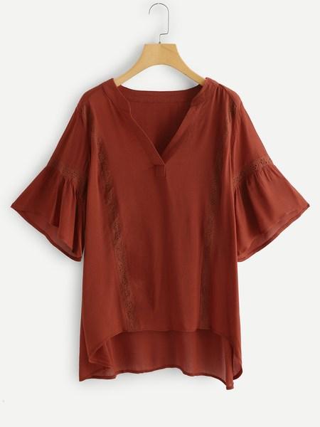 Blusa Irregular De Cuello Cortado V