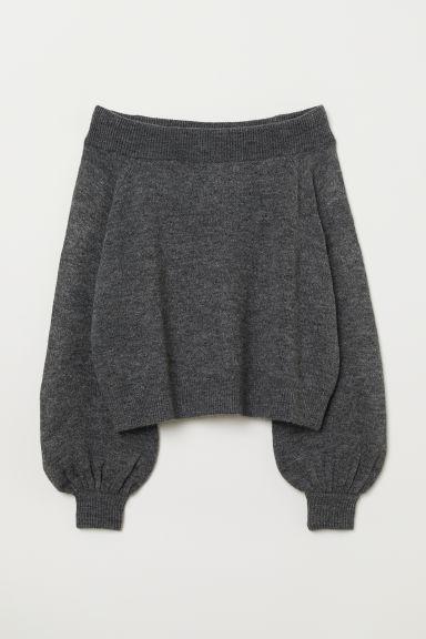 H & M - Jersey Hombro Descubierto - Gris