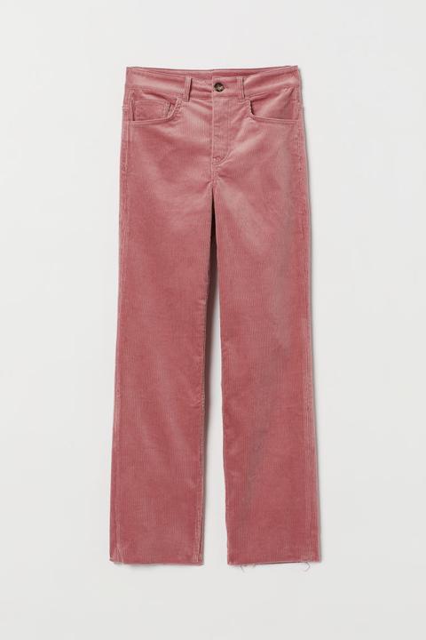 Pantalón Tobillero De Pana - Rosa